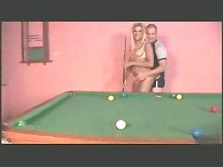 Sweet Blonde Splitted In Billiards