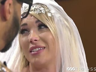 Delectable Aubrey Kate shows what TS brides do after wedding