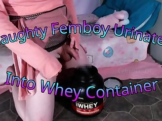 Naughty Femboy Urinates Into Whey Container! (Teaser)