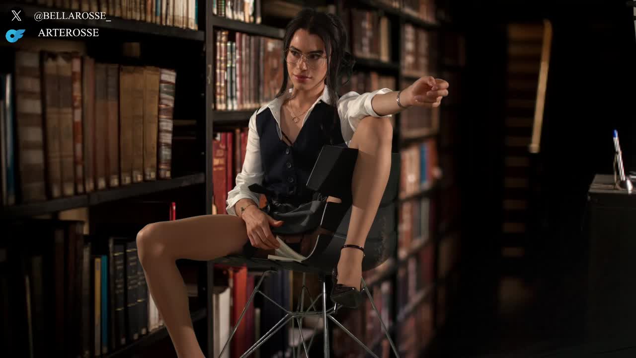 Bella-rose naughty librarian cum show💋