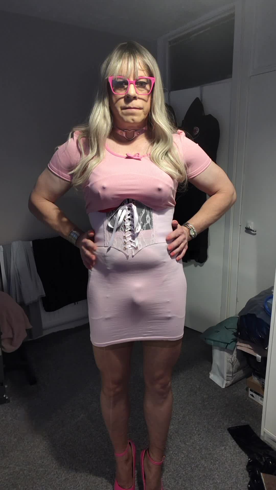 Crossdresser skirt bulge